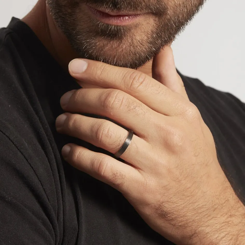 Histoire d'Or Alliance Nayhan Ruban Plat Titane Blanc* Bijoux Personnalisés|Bagues