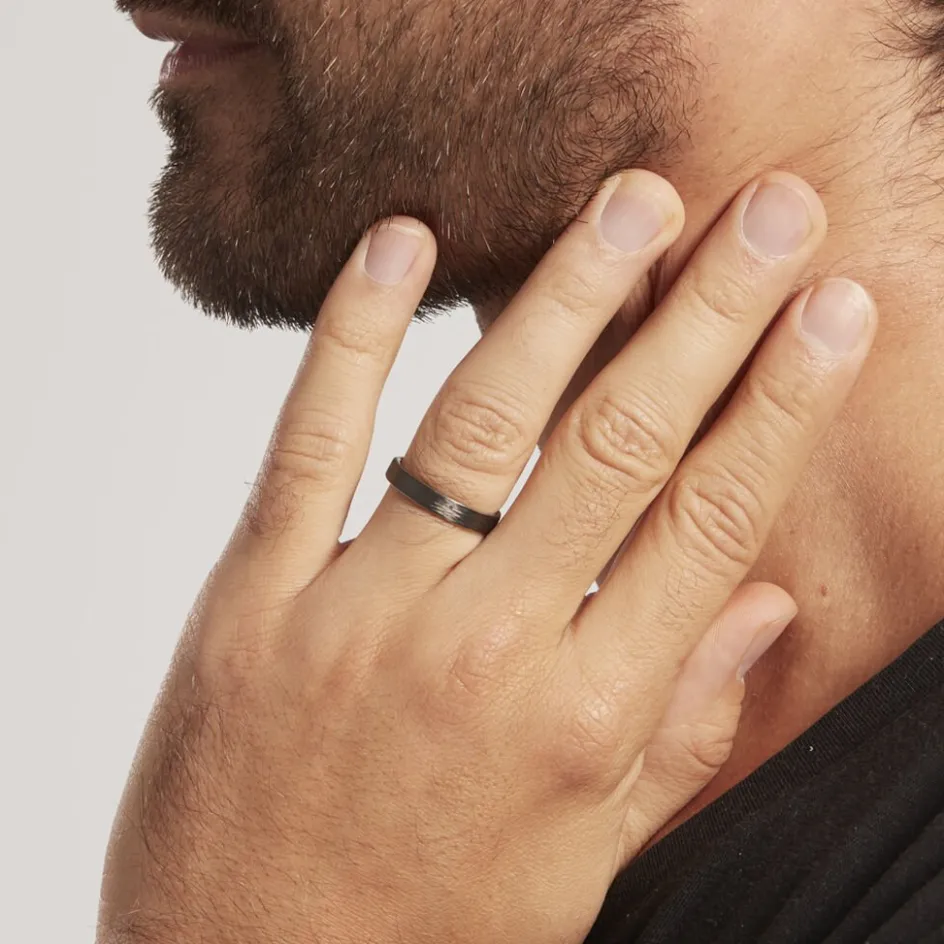 Histoire d'Or Alliance Nayhan Ruban Plat Titane Blanc* Bijoux Personnalisés|Bagues