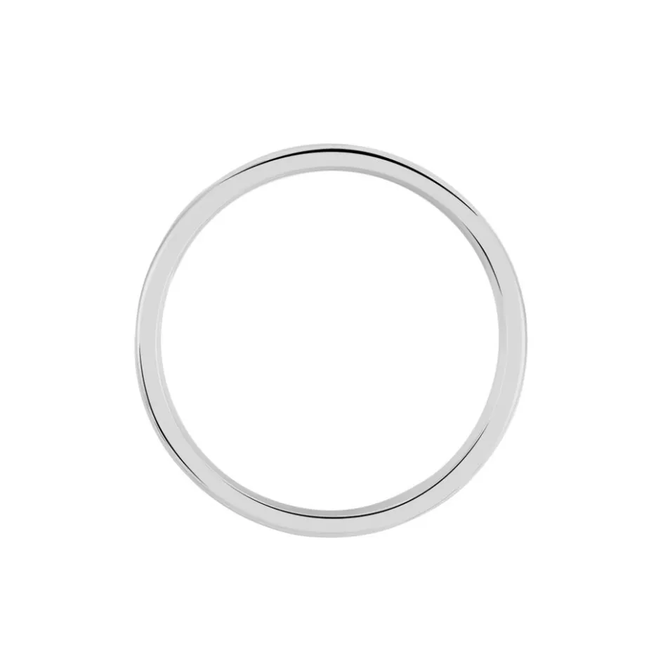 Histoire d'Or Alliance Nelcie Ruban Plat Argent Blanc* Bijoux Personnalisés|Bagues