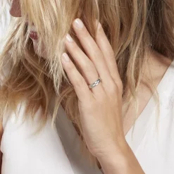 Histoire d'Or Alliance Nelcie Ruban Plat Argent Blanc* Bijoux Personnalisés|Bagues
