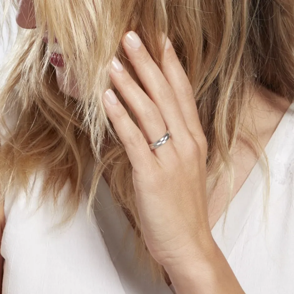 Histoire d'Or Alliance Nelcie Ruban Plat Argent Blanc* Bijoux Personnalisés|Bagues