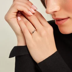 Histoire d'Or Alliance Raye Mat Ruban Plat Or Bicolore* Bijoux Personnalisés|Bagues