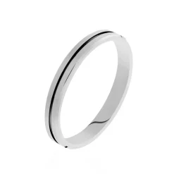 Histoire d'Or Alliance Rhodium Ruban Plat Palladium Bicolore* Bijoux Personnalisés|Bagues