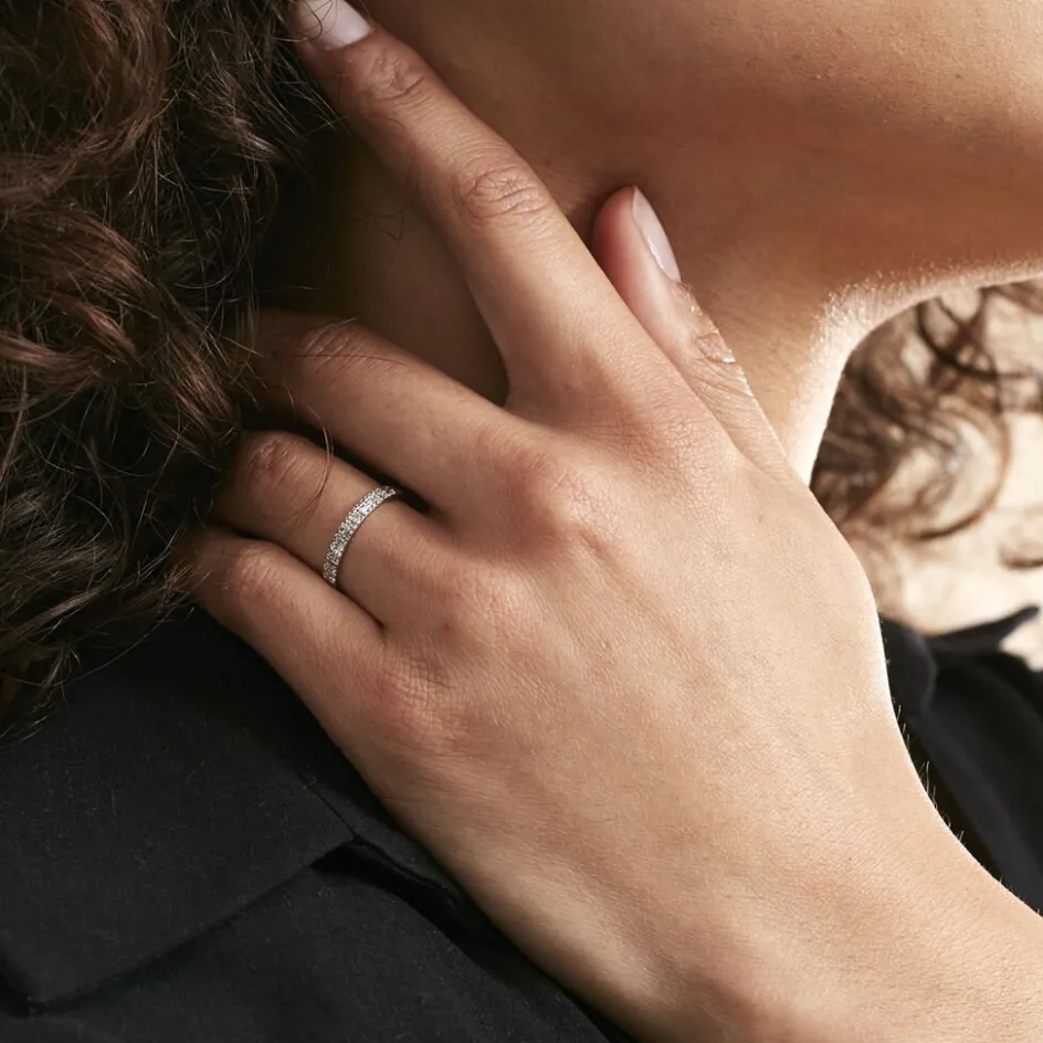 Histoire d'Or Alliance Roxie Demi Jonc Classique or blanc