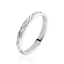 Histoire d'Or Alliance Samiha Ruban Plat Or Blanc* Bijoux Personnalisés|Bagues