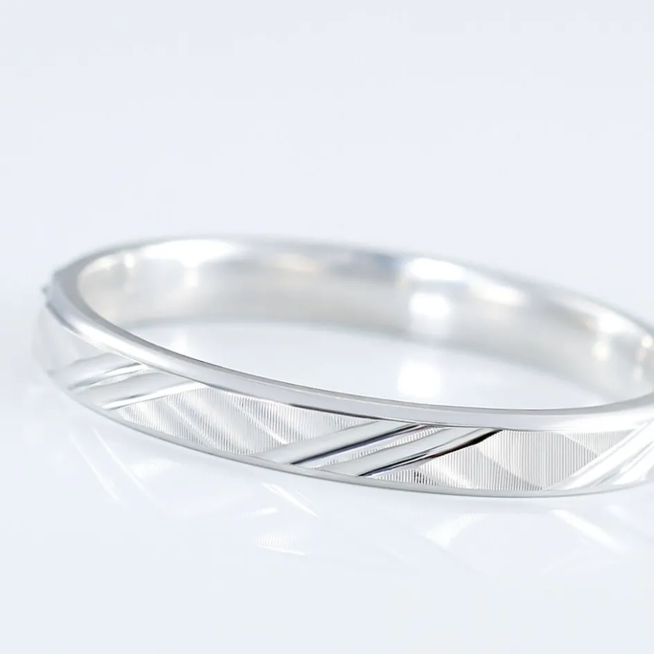 Histoire d'Or Alliance Samiha Ruban Plat Or Blanc* Bijoux Personnalisés|Bagues