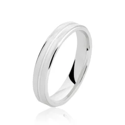 Histoire d'Or Alliance Shalena Ruban Plat Or Blanc* Bijoux Personnalisés|Bagues