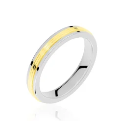 Histoire d'Or Alliance Shirlee Ruban Plat Or Bicolore* Bijoux Personnalisés|Bagues