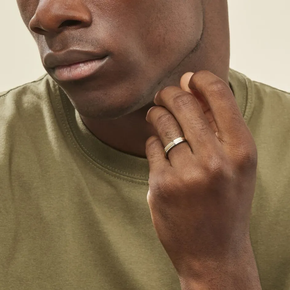 Histoire d'Or Alliance Shirlee Ruban Plat Or Bicolore* Bijoux Personnalisés|Bagues