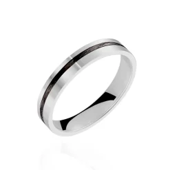 Clearance Histoire d'Or Alliance Telio Ruban Plat Or Blanc