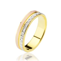 Best Histoire d'Or Alliance Triade Ruban Plat Or Tricolore