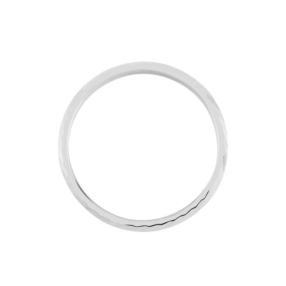Clearance Histoire d'Or Alliance Twiggy Demi Jonc Classique Argent Blanc