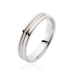 Histoire d'Or Alliance Viktorina Ruban Plat Or Bicolore* Bijoux Personnalisés|Bagues