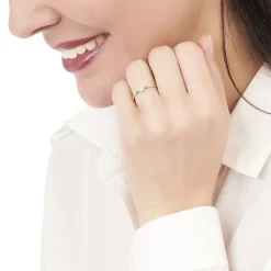 Histoire d'Or Bague Accumulation Coeur Argent Blanc Oxyde De Zirconium* Bagues|Bagues Fantaisie