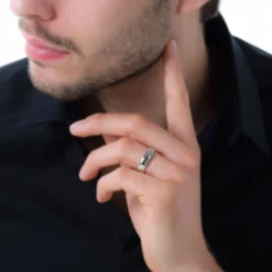 Clearance Histoire d'Or Bague Acier Blanc John