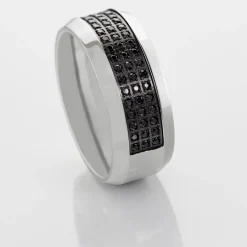 Outlet Histoire d'Or Bague Acier Blanc Tdeg Oxydes De Zirconium