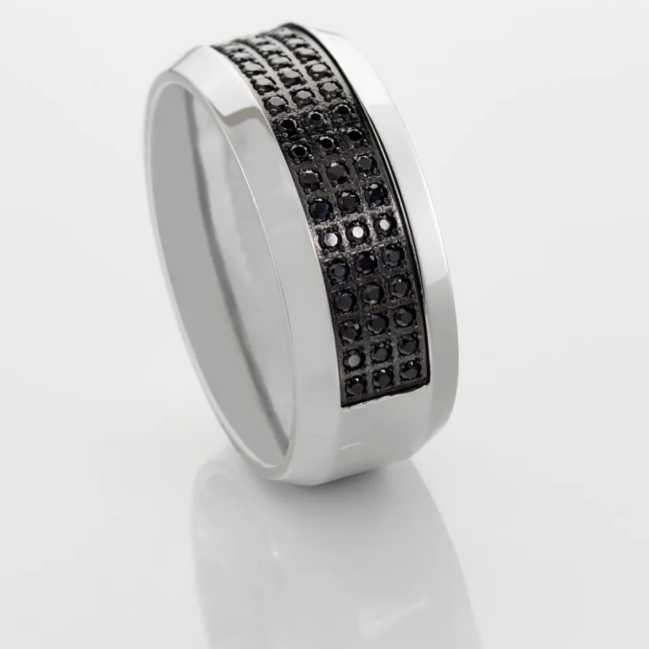 Outlet Histoire d'Or Bague Acier Blanc Tdeg Oxydes De Zirconium