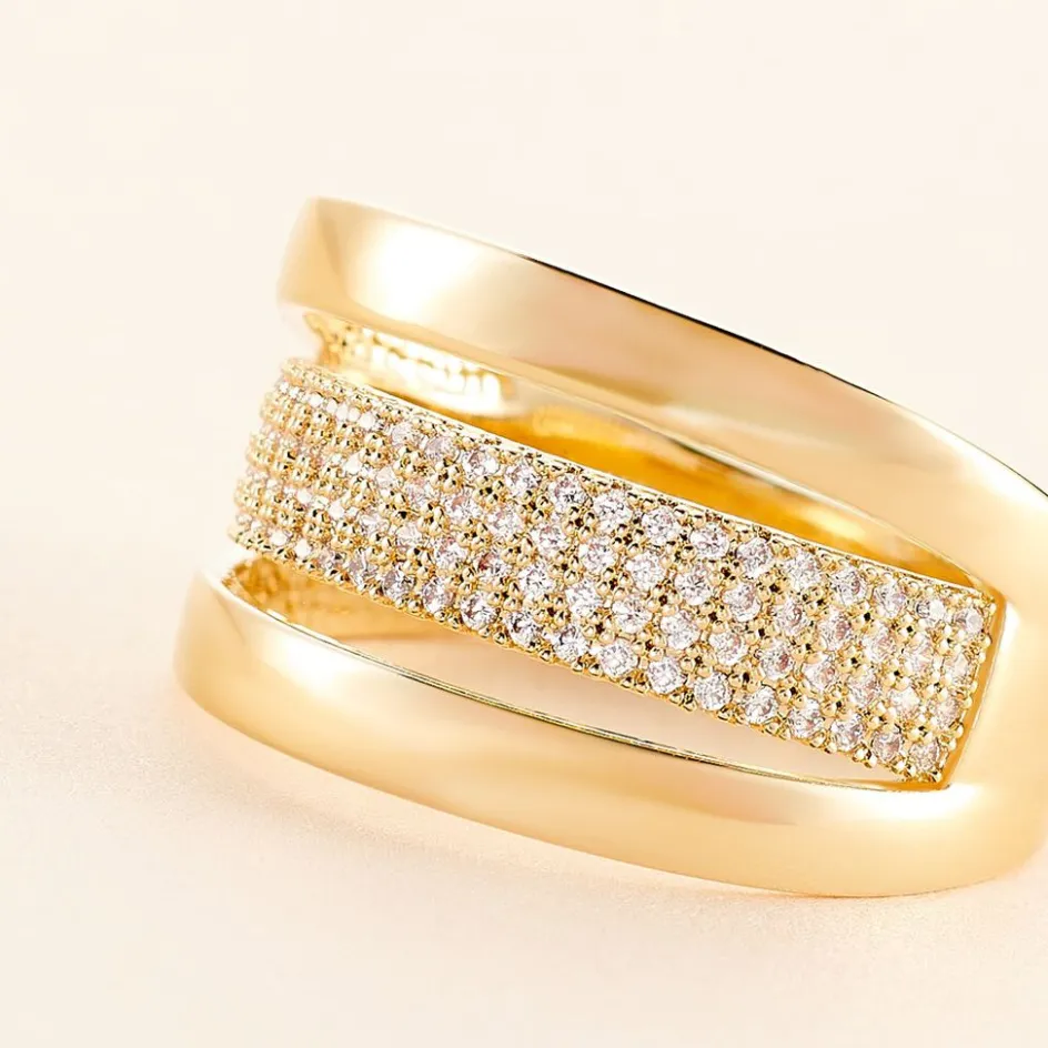 Outlet Histoire d'Or Bague Adelicia Plaqué Or Jaune Oxyde De Zirconium