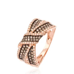 Outlet Histoire d'Or Bague Agnes Or Rose Diamant or rose diamant brun
