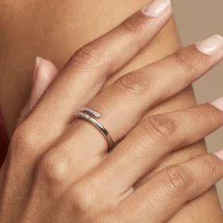 Outlet Histoire d'Or Bague Ajustable Mendel Argent Blanc Oxyde De Zirconium