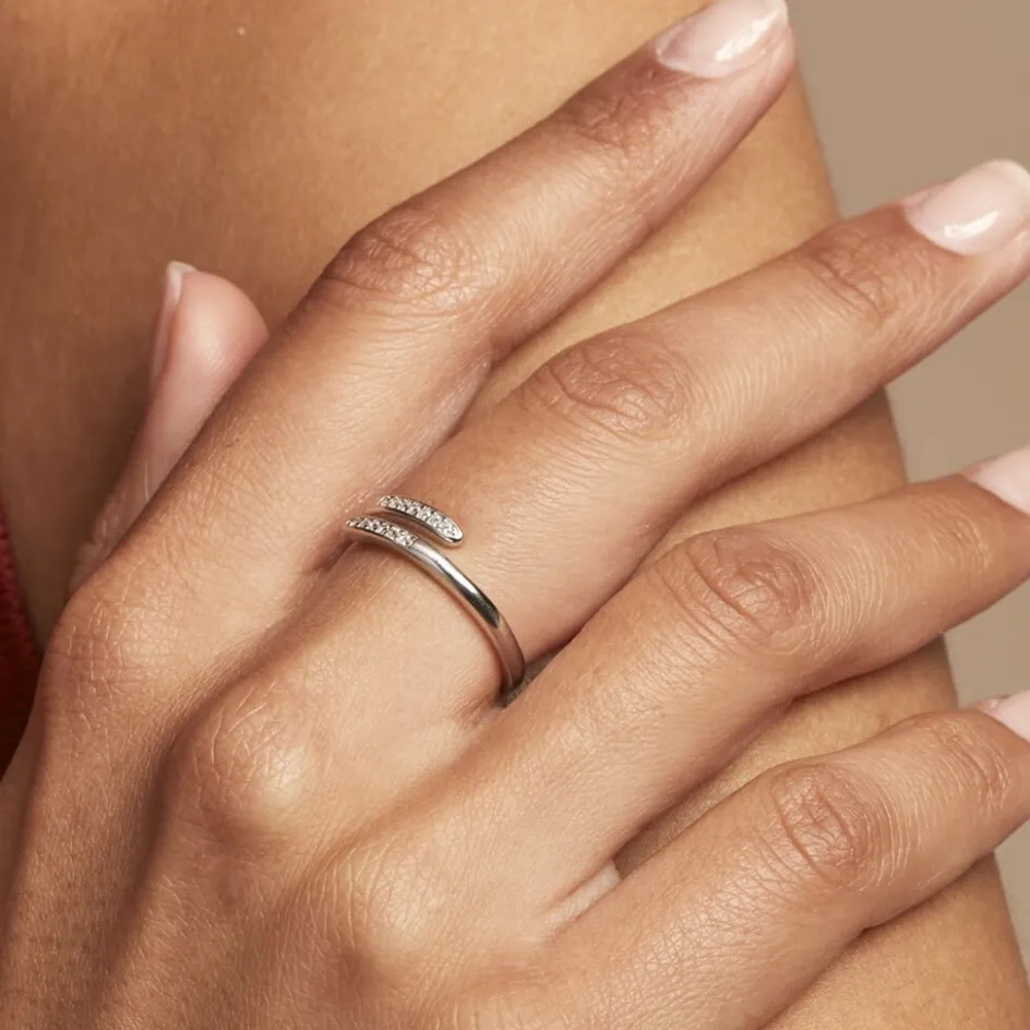 Outlet Histoire d'Or Bague Ajustable Mendel Argent Blanc Oxyde De Zirconium