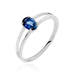 Histoire d'Or Bague Alyse Or Blanc Saphir Et Diamant* Bagues|Bagues Avec Pierre