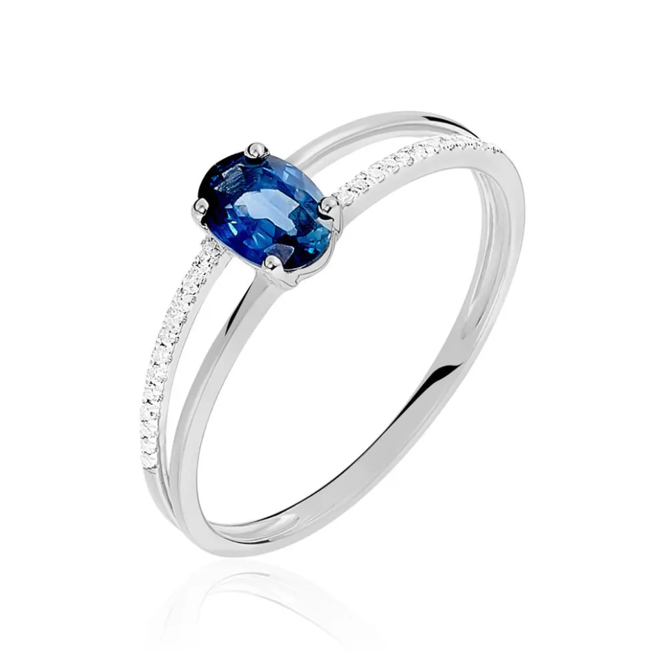 Histoire d'Or Bague Alyse Or Blanc Saphir Et Diamant* Bagues|Bagues Avec Pierre
