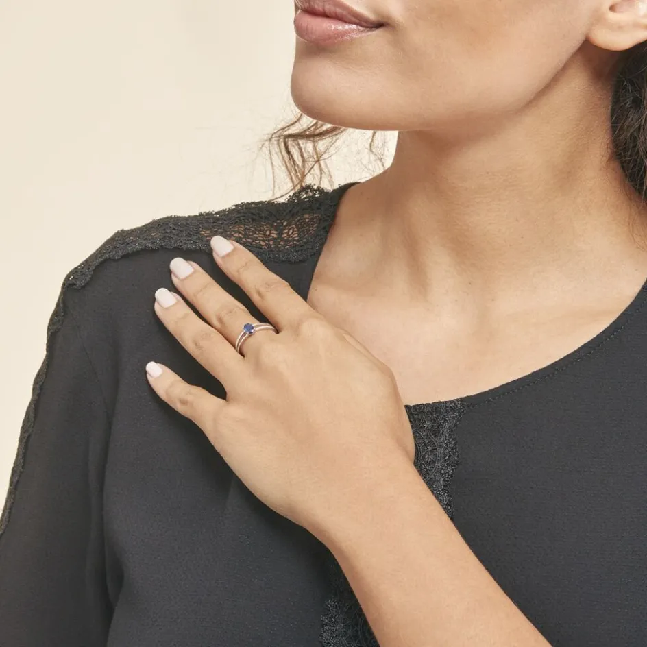 Histoire d'Or Bague Alyse Or Blanc Saphir Et Diamant* Bagues|Bagues Avec Pierre