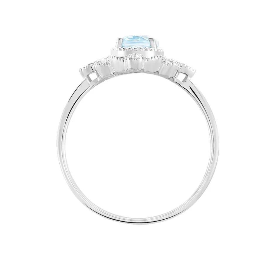 Histoire d'Or Bague Amance Or Blanc Topaze Et Oxyde De Zirconium* Bagues|Bagues Avec Pierre