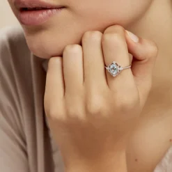 Histoire d'Or Bague Amance Or Blanc Topaze Et Oxyde De Zirconium* Bagues|Bagues Avec Pierre