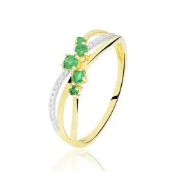 Outlet Histoire d'Or Bague Amarylis Or Jaune Emeraude Diamant