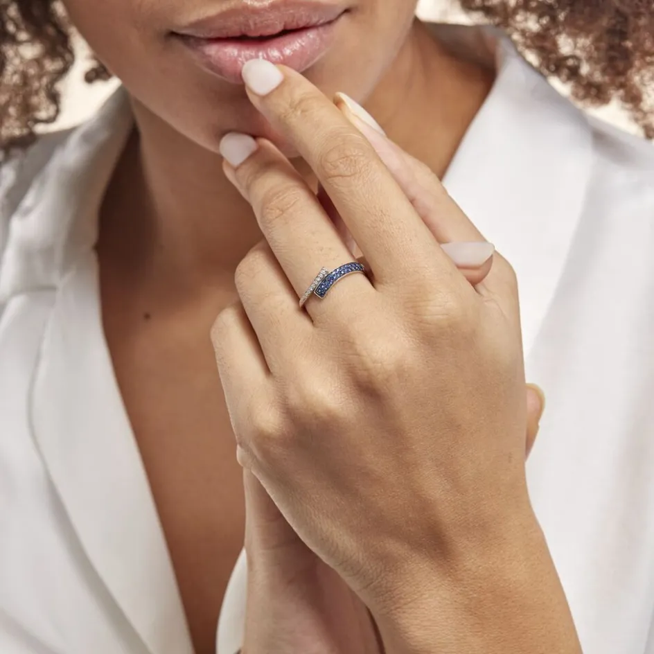 Histoire d'Or Bague Amelie Or Blanc Saphir Et Diamant* Bagues|Bagues Avec Pierre