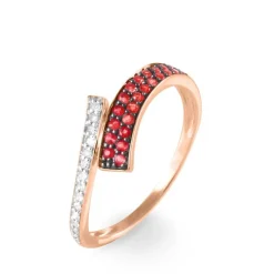 Histoire d'Or Bague Amelie Or Rose Rubis Et Diamant