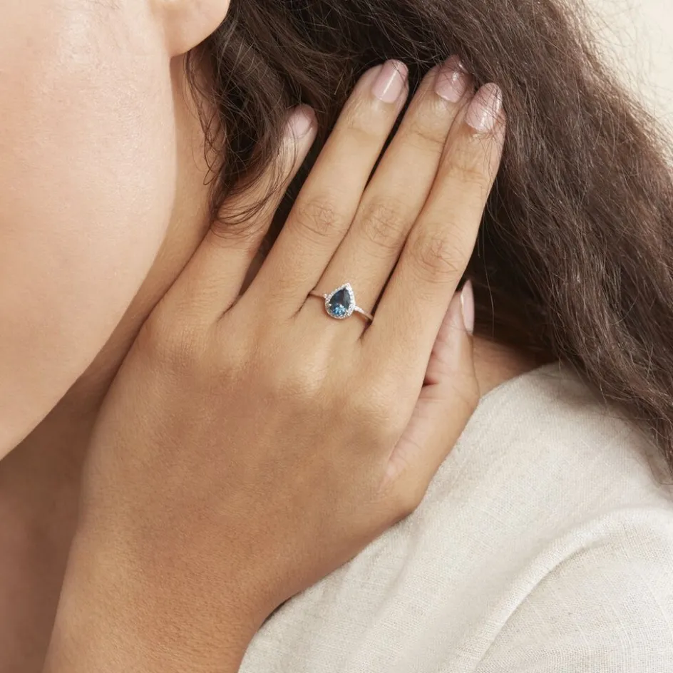 Histoire d'Or Bague Anatolie Or Blanc Topaze Et Oxyde De Zirconium* Bagues|Bagues Avec Pierre