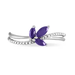 Histoire d'Or Bague Angie Or Blanc Amethyste Et Diamant