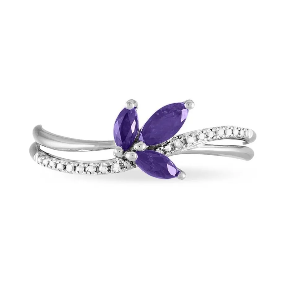 Histoire d'Or Bague Angie Or Blanc Amethyste Et Diamant