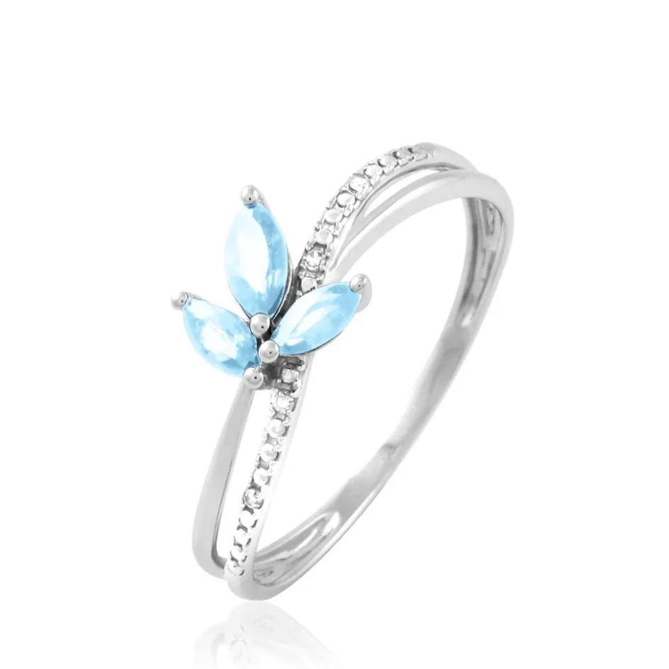 Histoire d'Or Bague Angie Or Blanc Topaze Et Diamant* Bagues|Bagues Avec Pierre