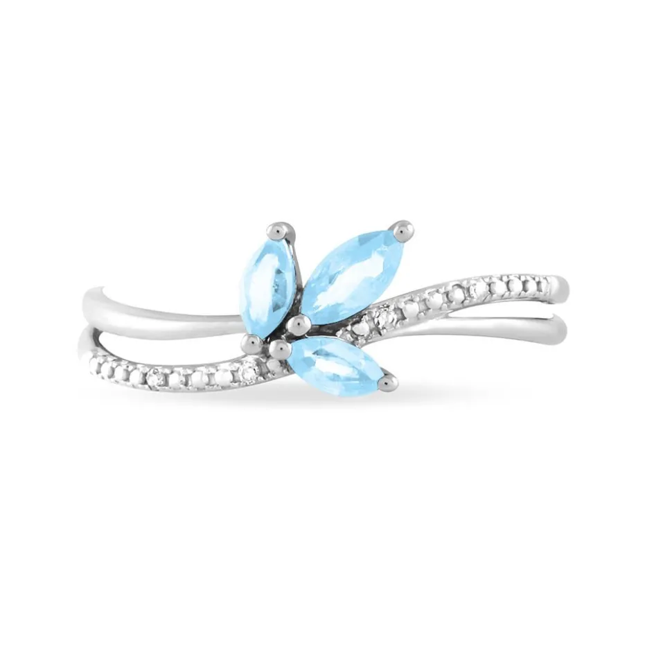 Histoire d'Or Bague Angie Or Blanc Topaze Et Diamant* Bagues|Bagues Avec Pierre