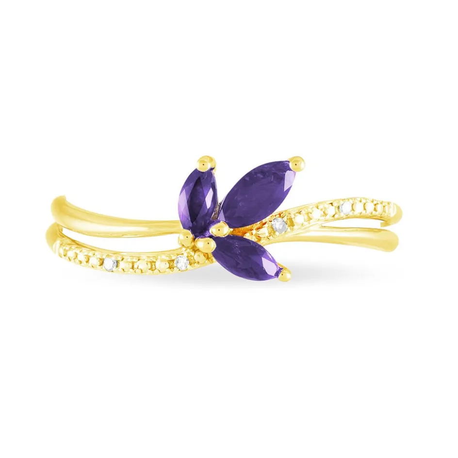 Histoire d'Or Bague Angie Or Jaune Amethyste Et Diamant* Bagues|Bagues Avec Pierre