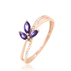 Histoire d'Or Bague Angie Or Rose Amethyste Et Diamant* Bagues|Bagues Avec Pierre