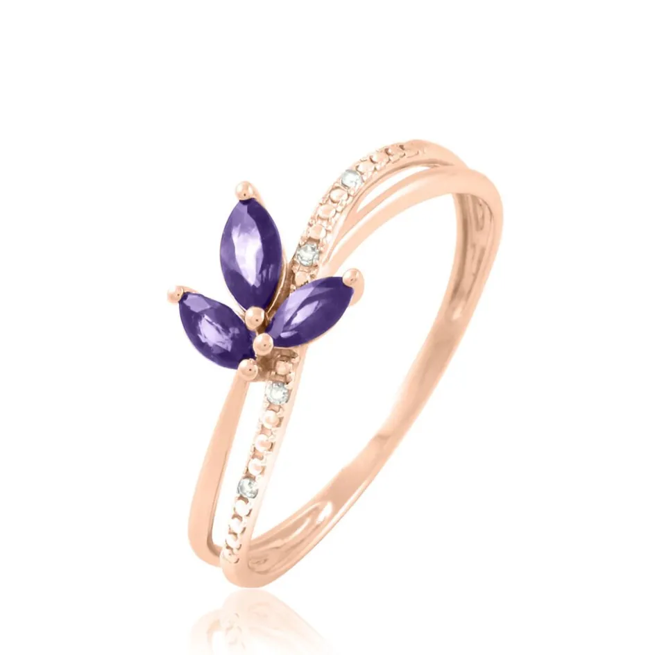 Histoire d'Or Bague Angie Or Rose Amethyste Et Diamant* Bagues|Bagues Avec Pierre