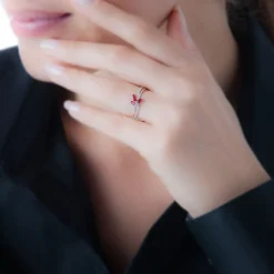 Best Histoire d'Or Bague Angie Or Rose Rubis Et Diamant