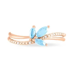 Clearance Histoire d'Or Bague Angie Or Rose Topaze Et Diamant