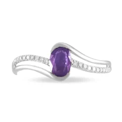 Histoire d'Or Bague Anja Or Blanc Amethyste Et Diamant* Bagues|Bagues Avec Pierre