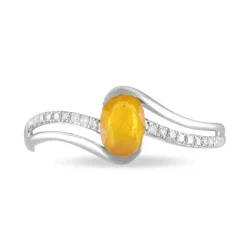Histoire d'Or Bague Anja Or Blanc Citrine Et Diamant* Bagues|Bagues Avec Pierre