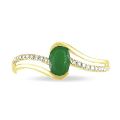 Outlet Histoire d'Or Bague Anja Or Jaune Emeraude Et Diamant
