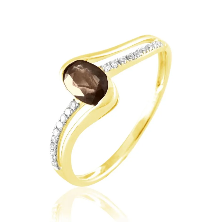 Histoire d'Or Bague Anja Or Jaune Quartz Et Diamant* Bagues|Bagues Avec Pierre