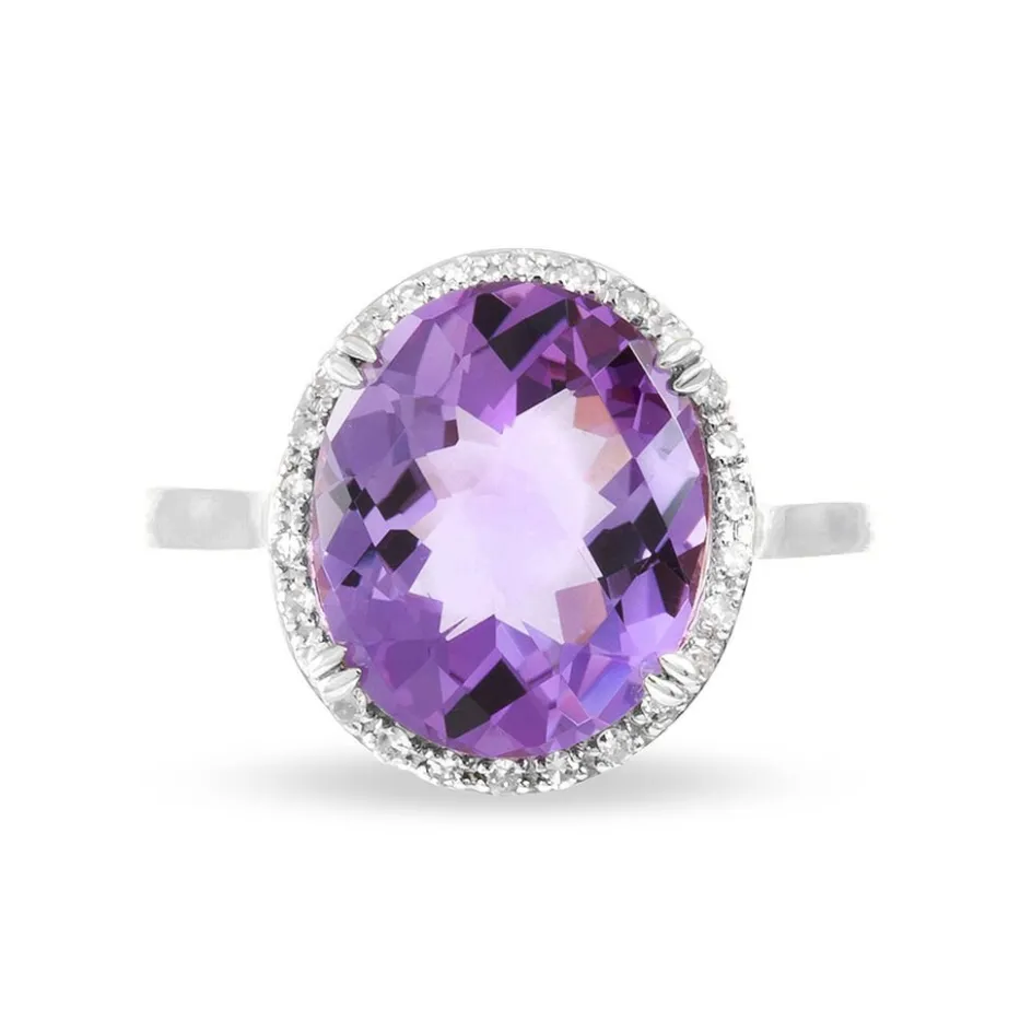 Histoire d'Or Bague Anna Or Blanc Amethyste Et Diamant