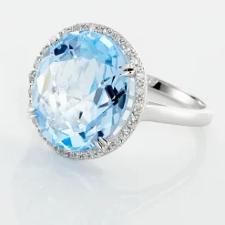 Histoire d'Or Bague Anna Or Blanc Topaze Et Oxyde De Zirconium* Bagues|Bagues Avec Pierre