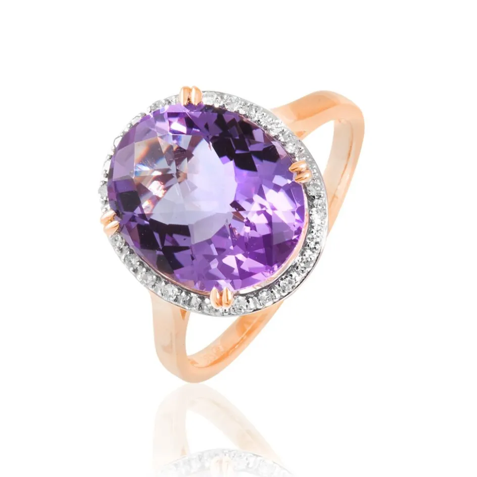 Histoire d'Or Bague Anna Or Rose Amethyste Et Diamant* Bagues|Bagues Avec Pierre